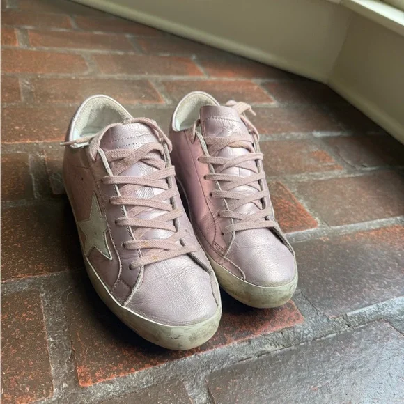 Authentic Golden Goose Pink Super Star Sneakers - Picture 5 of 8
